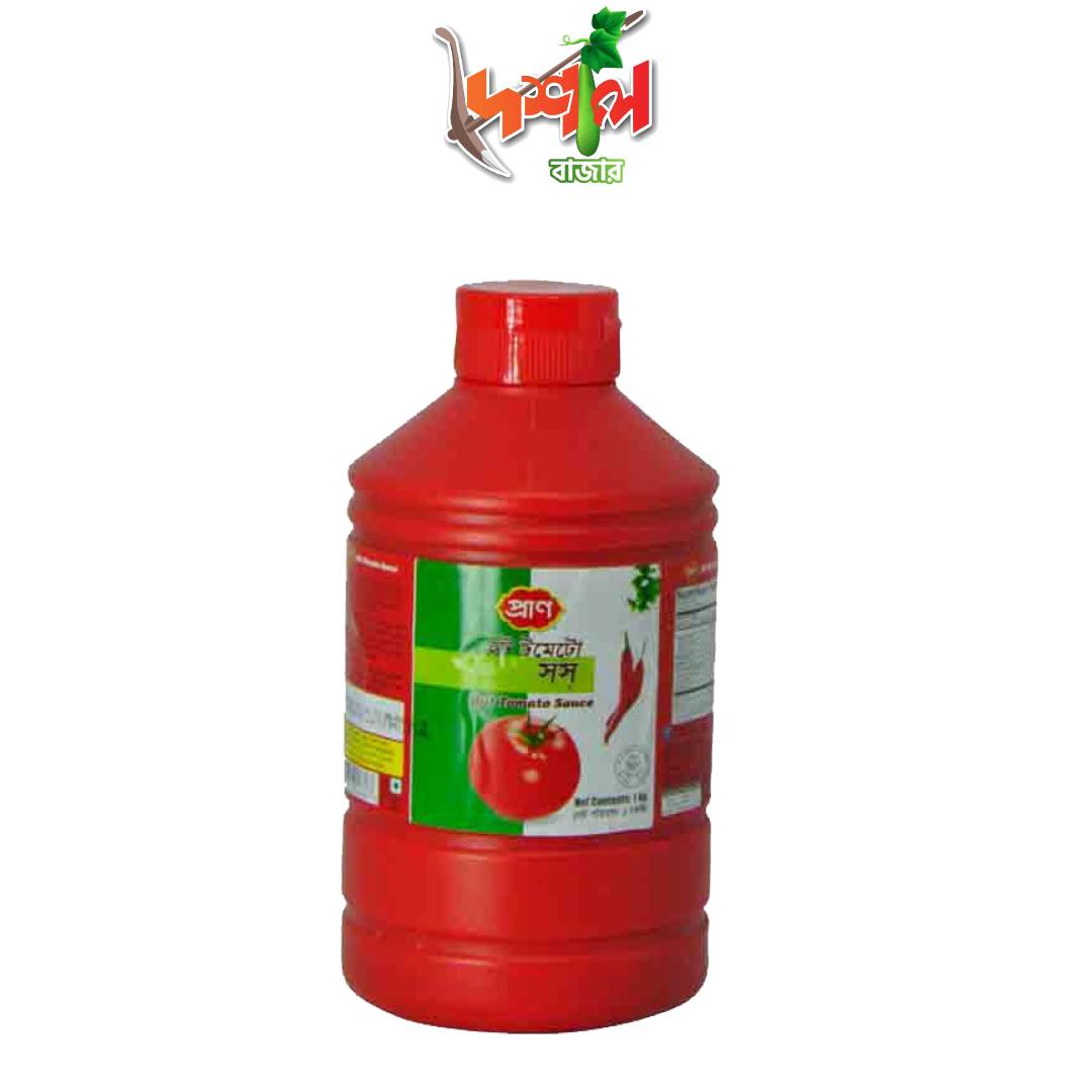 Pran Hot Tomato Sauce Plastic Jar 1Kg প্রাণ হট টমেটো সস ১ কেজি